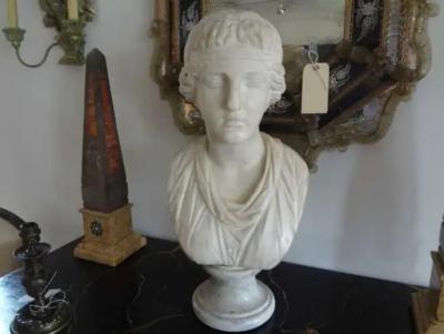 17th Century Italian Carrara Marble Bust of Classical Roman