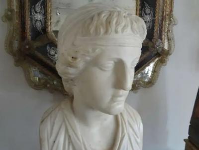 17th Century Italian Carrara Marble Bust of Classical Roman