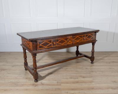 17th Century Italian Fratino Table in Walnut with Cherry Inlay