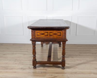 17th Century Italian Fratino Table in Walnut with Cherry Inlay