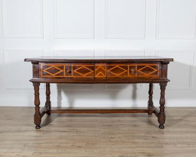 17th Century Italian Fratino Table in Walnut with Cherry Inlay