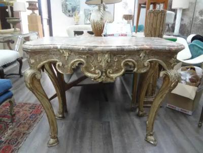 17th Century Italian Giltwood Console Table From Naples