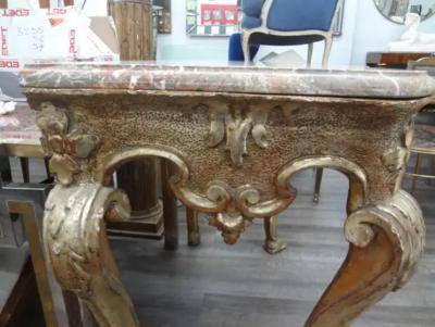 17th Century Italian Giltwood Console Table From Naples