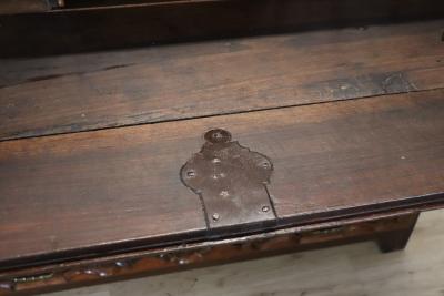 17th Century Italian Louis XIV Carved Walnut Antique Commode or Chest of Drawers