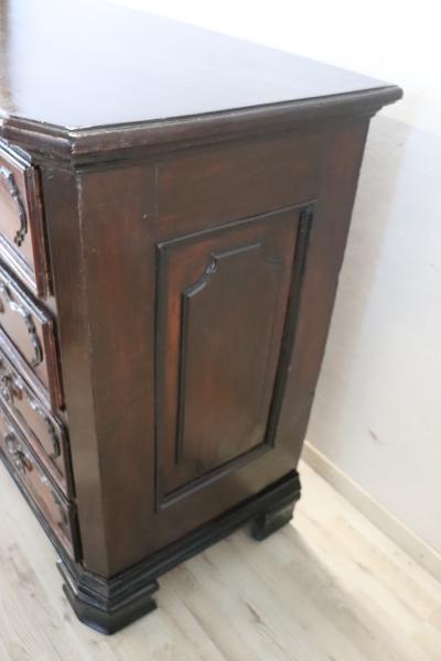 17th Century Italian Louis XIV Walnut Antique Commode or Chest of Drawers