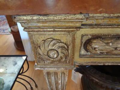 17th Century Italian Neoclassical Style Giltwood Console Table with Marble Top