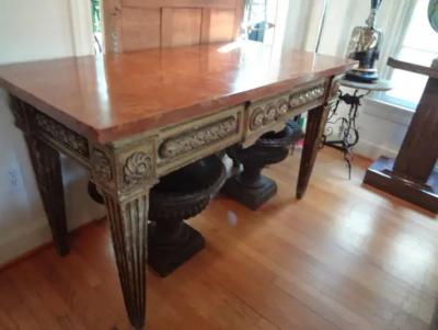 17th Century Italian Neoclassical Style Giltwood Console Table with Marble Top