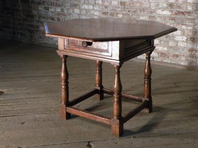 17th Century Italian Octagonal Walnut Center Table