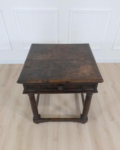 17th Century Italian walnut square side table