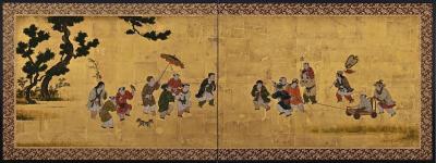 17th Century Japanese Screen Karako Asobi Chinese Children at Play 