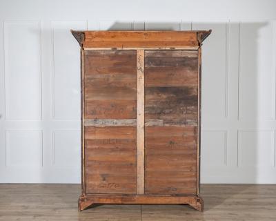 17th Century Lombard Walnut Wardrobe with Paneled Doors Brescia Italy