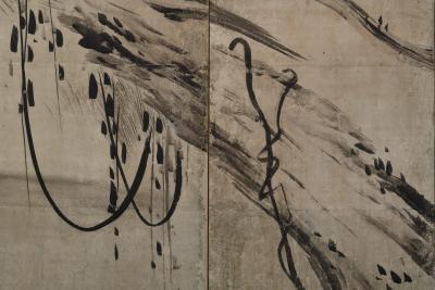 17th Century Momoyama era Crows on Pine Studio of Hasegawa Tohaku