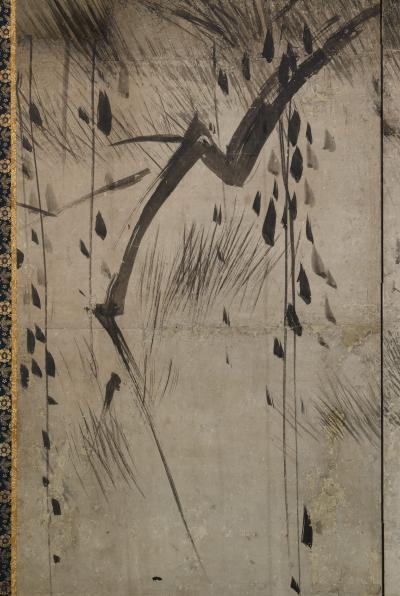 17th Century Momoyama era Crows on Pine Studio of Hasegawa Tohaku