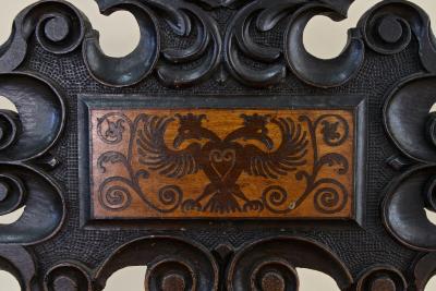 17th Century Renaissance Nutwood Armchair Handcarved Austria ca 1680
