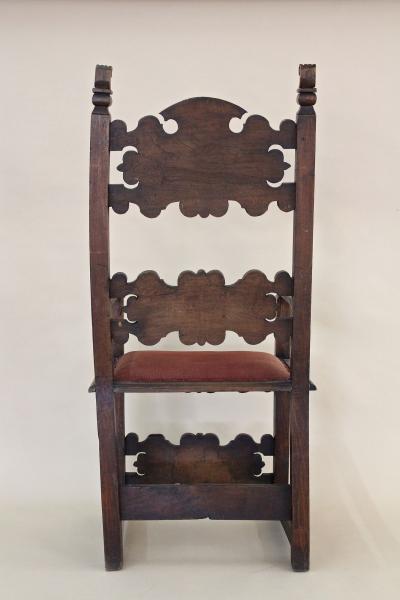 17th Century Renaissance Nutwood Armchair Handcarved Austria ca 1680