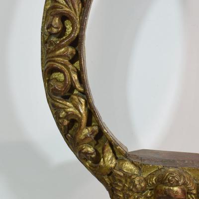 17th Century Spanish Giltwood Baroque Altarpiece with Angel Head