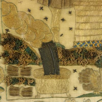17th Century Stumpwork Picture Depicting The Binding of Isaac