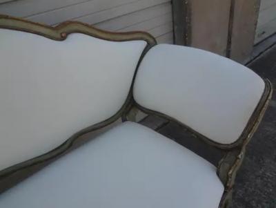 17th Century Venetian Painted and Parcel Gilt Gondola Sofa