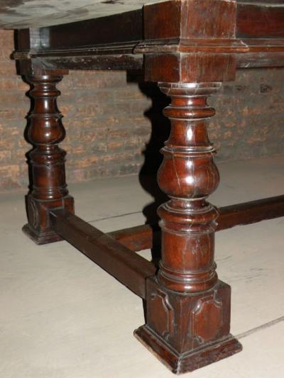 17th Century Walnut Bolognese Italian Baroque Dining Table