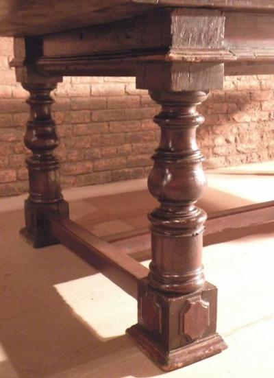 17th Century Walnut Bolognese Italian Baroque Dining Table