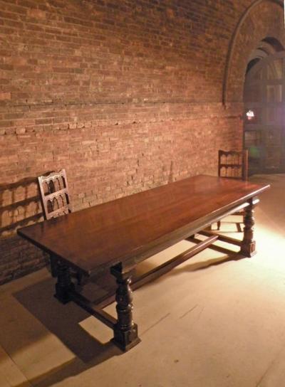 17th Century Walnut Bolognese Italian Baroque Dining Table