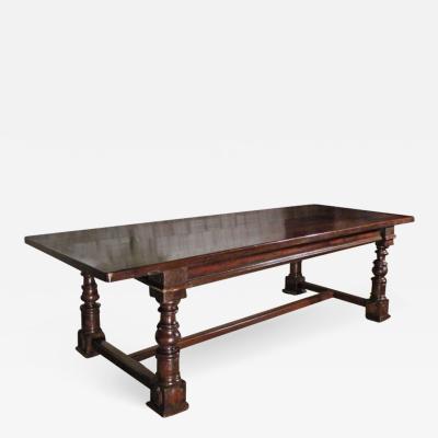 17th Century Walnut Bolognese Italian Baroque Dining Table