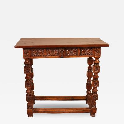 17th Century Walnut Side Table Or Console Spain