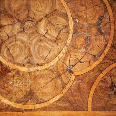 17th Century William and Mary Olive Oyster Lace Box Circa 1680 1700