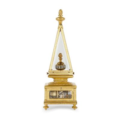 17th Century obelisk shaped table clock