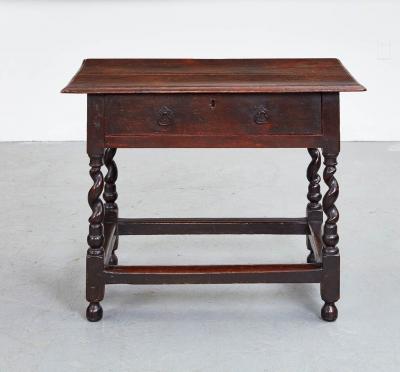 17th c English Corkscrew Leg Table