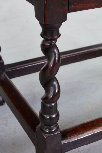 17th c English Corkscrew Leg Table