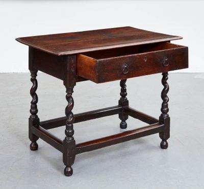 17th c English Corkscrew Leg Table