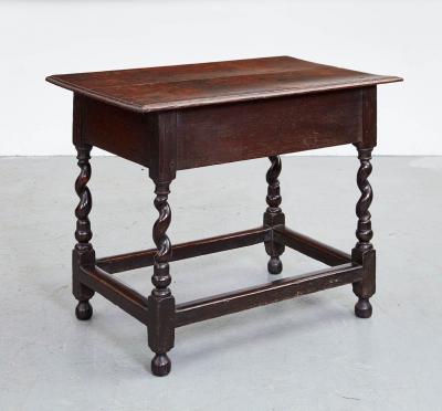 17th c English Corkscrew Leg Table