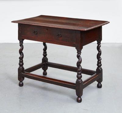 17th c English Corkscrew Leg Table