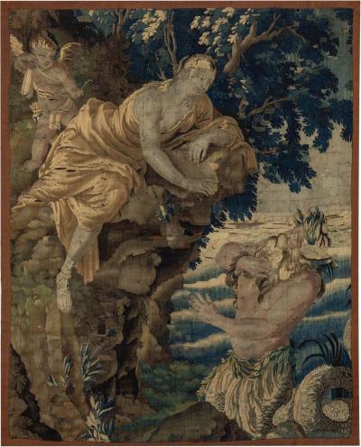 17th c French Aubusson Tapestry Fragment