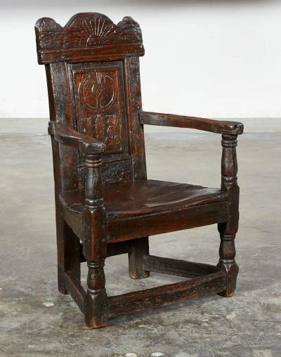 17th c Rising Sun and Thistle Scottish Armchair
