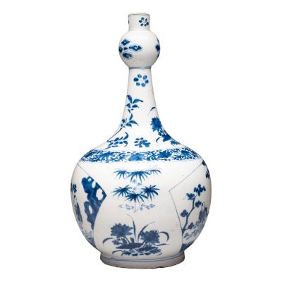 17th century Dutch Delft Bottle vase with chinoiserie decoration