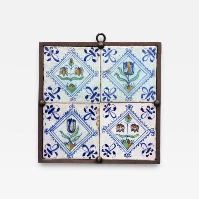 17th century Dutch Delft Tile Panel with Tulips and Fritillaries Tulip Tile