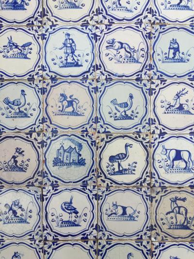 17th century Dutch Delft Tiles with animals