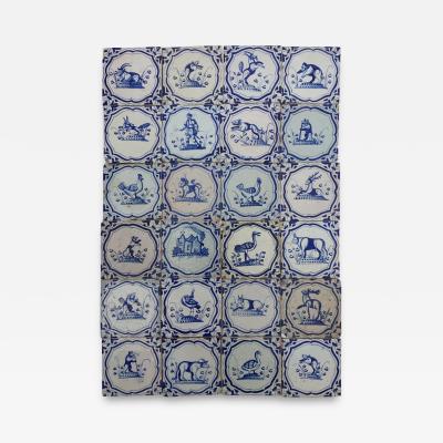 17th century Dutch Delft Tiles with animals