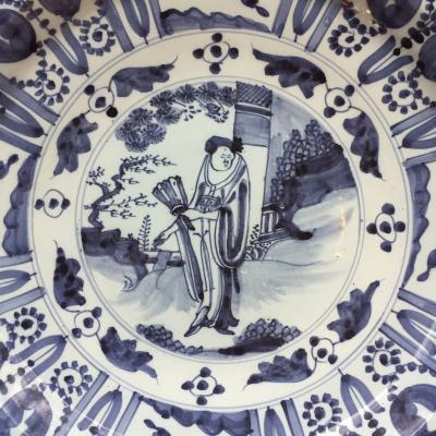 17th century Dutch Delftware Chinoiserie plate