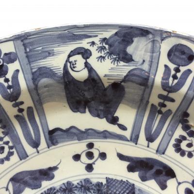 17th century Dutch Delftware Chinoiserie plate