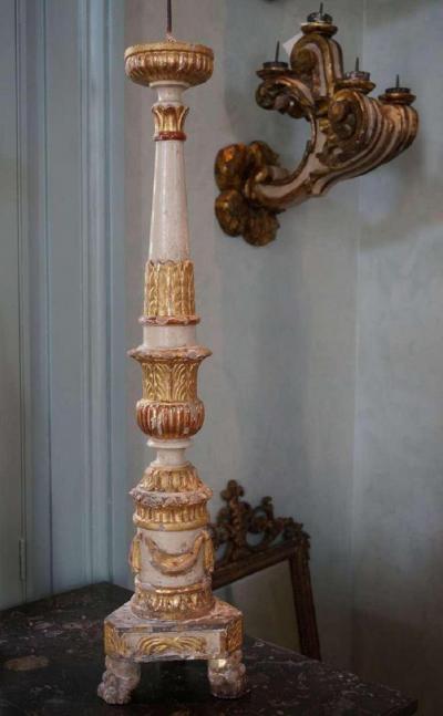 17th century Italian Pair of Altar Candlesticks