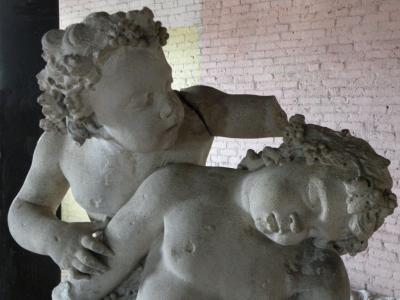 17th century Louis XIV Stone Sculpture of Playing Children