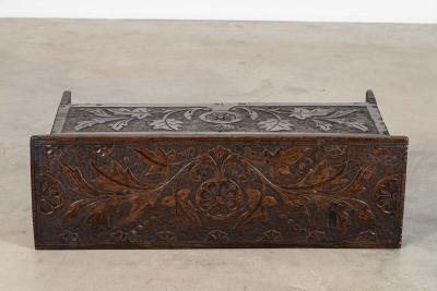 17thC English Carved Oak Coffer Chest