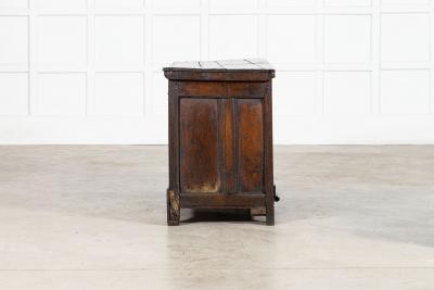 17thC English Carved Oak Mule Chest
