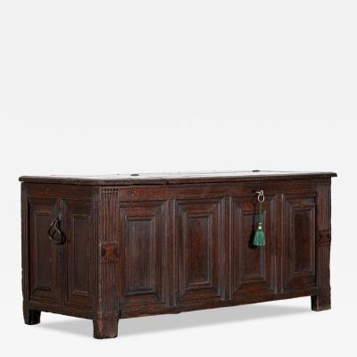 17thC English Panelled Oak Coffer