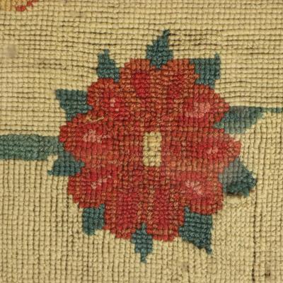 17thC Gros Point Embroidery Vase of Flowers with a Bird