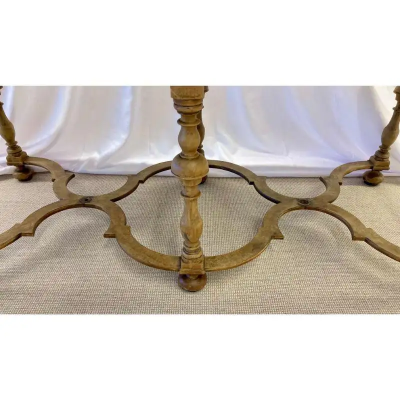 18 19 Century Gustavian Writing Table Desk or Center Table Bleached Inlaid