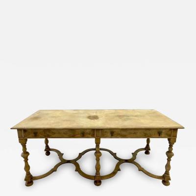 18 19 Century Gustavian Writing Table Desk or Center Table Bleached Inlaid